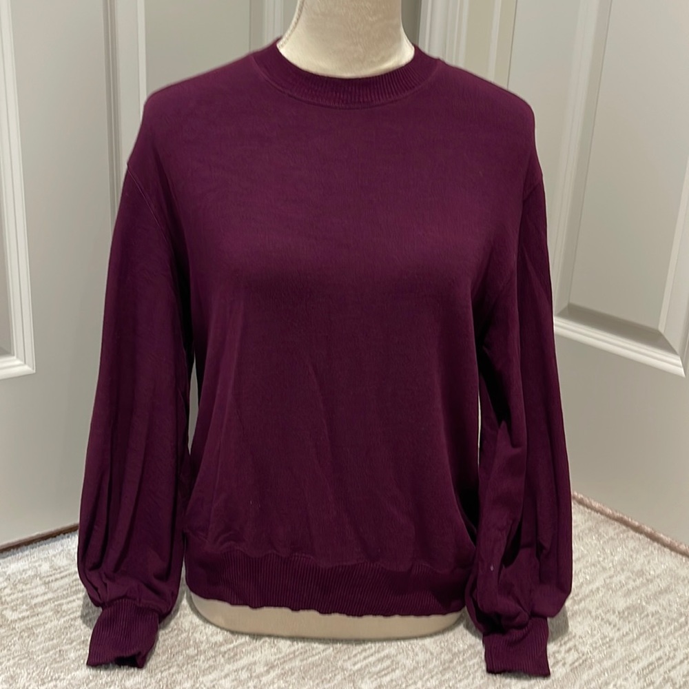 Monrow Purple super soft sweater/sweatshirt with open back (S)